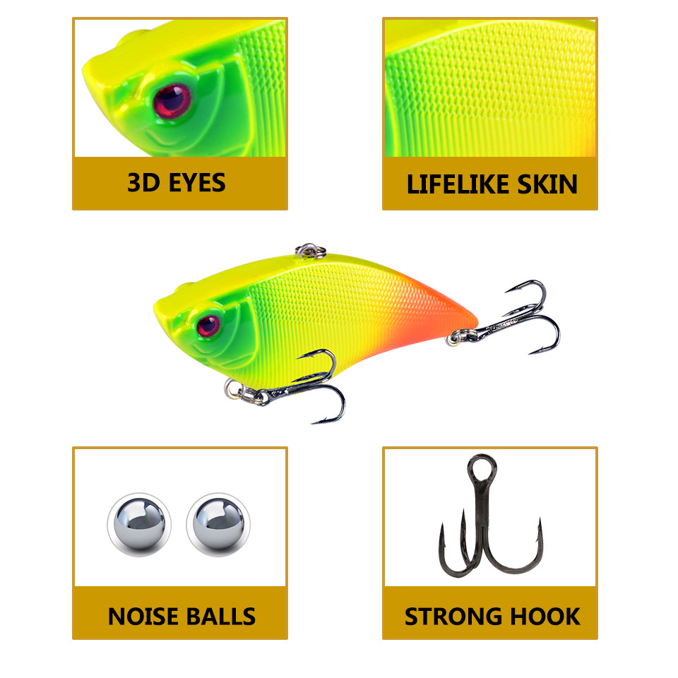 1pca Long-Cast VIB Lure  7cm / - Fishing Hook Treble recension och pris